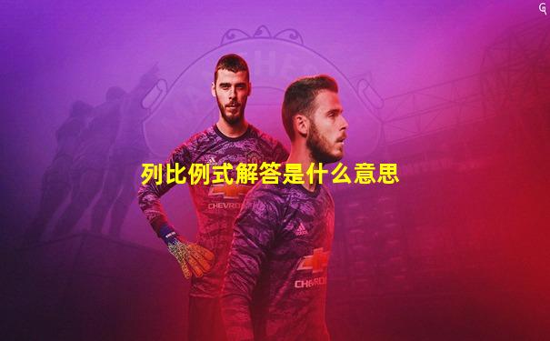 列比例式解答是什么意思