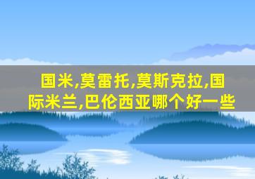 国米,莫雷托,莫斯克拉,国际米兰,巴伦西亚哪个好一些