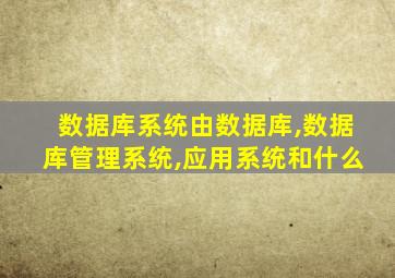 数据库系统由数据库,数据库管理系统,应用系统和什么